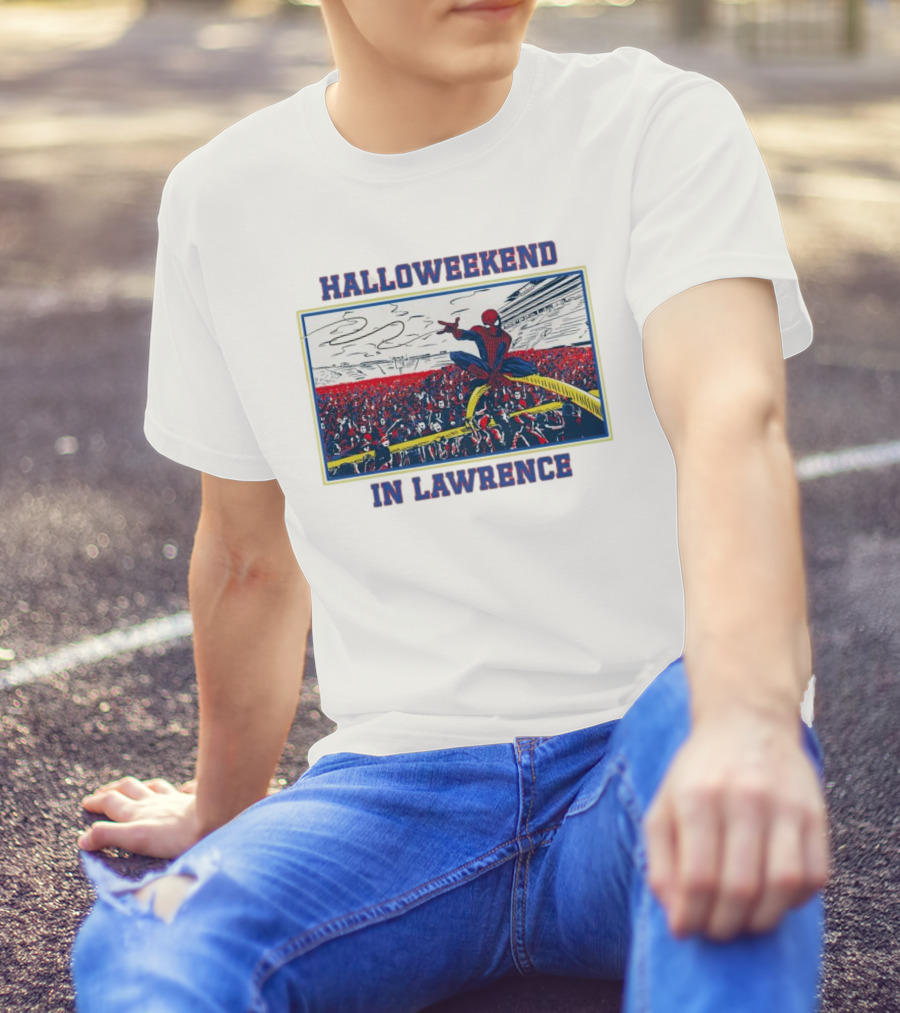 Halloweekend In Lawrence Spider Man Event Crowd Scene T-Shirt