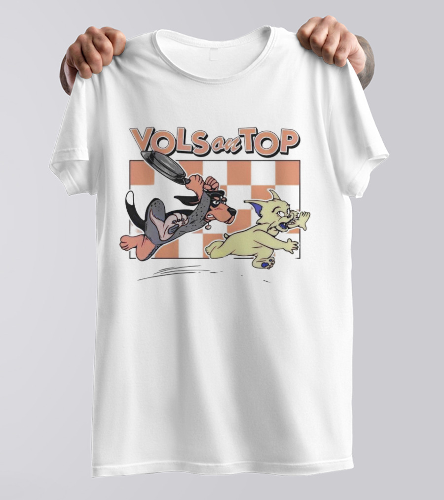 Tennessee Volunteers Vols On Top Checkerboard Chase T-Shirt