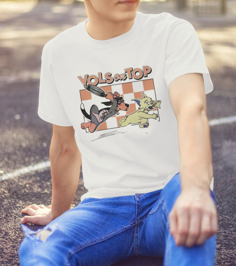 Tennessee Volunteers Vols On Top Checkerboard Chase T-Shirt