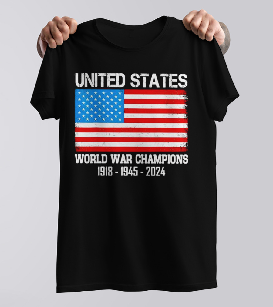 United States Flag World War Champions 1918 1945 T-Shirt