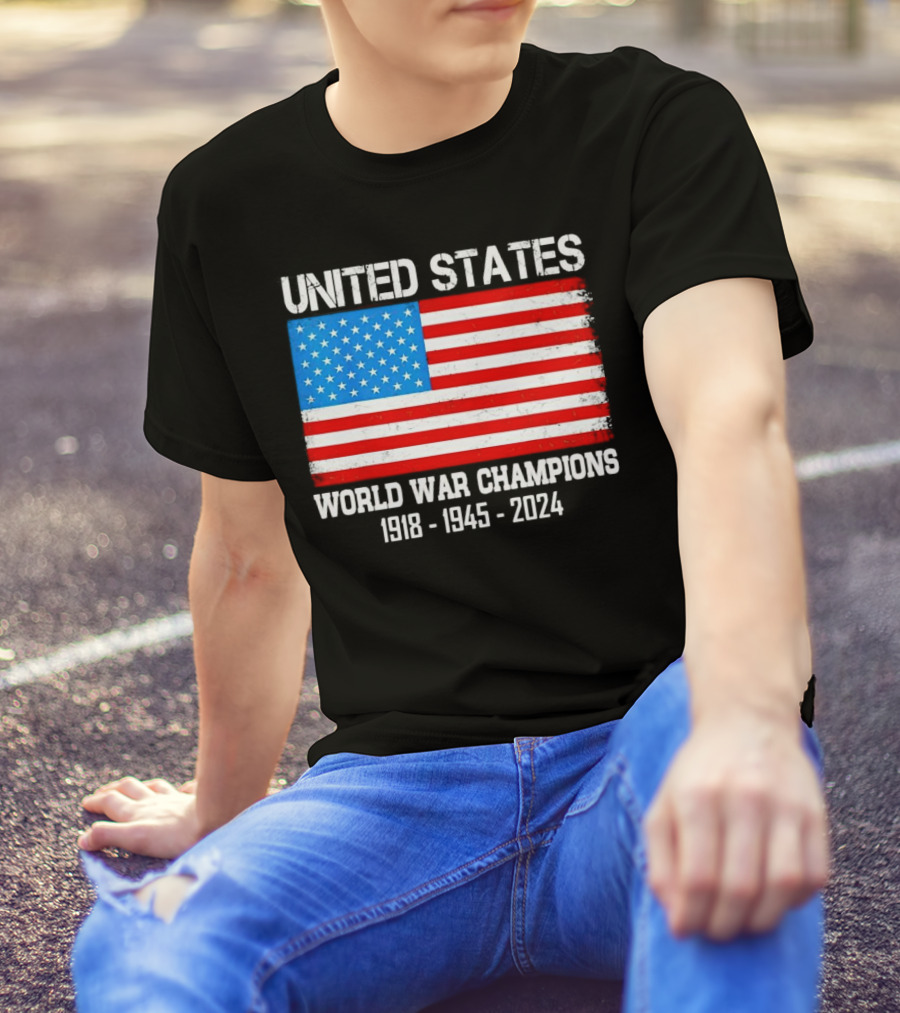 United States Flag World War Champions 1918 1945 T-Shirt