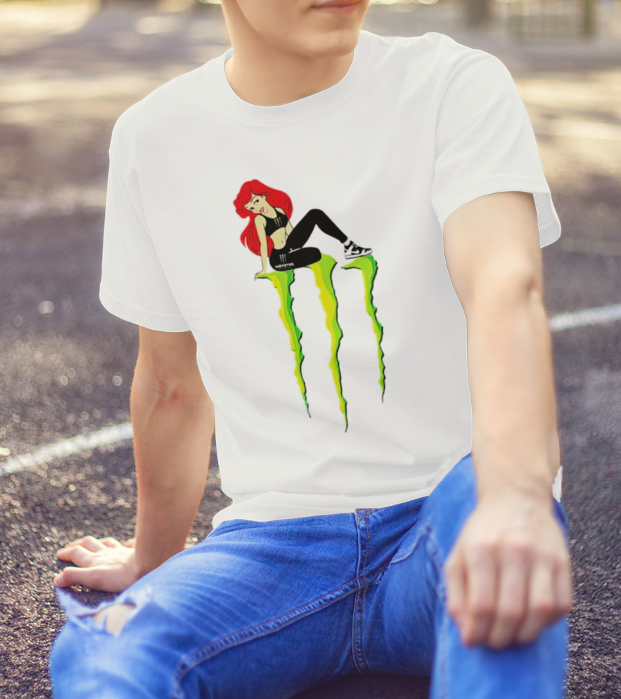 Ariel Monster Energy Logo Crossover T-Shirt