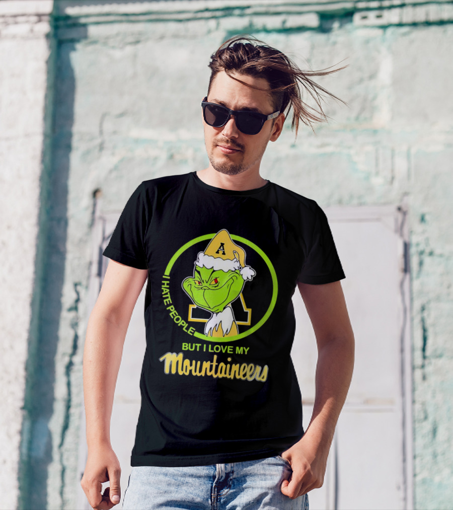Grinch I Hate People But I Love My Appalachian State Mountaineers Christmas T-Shirt
