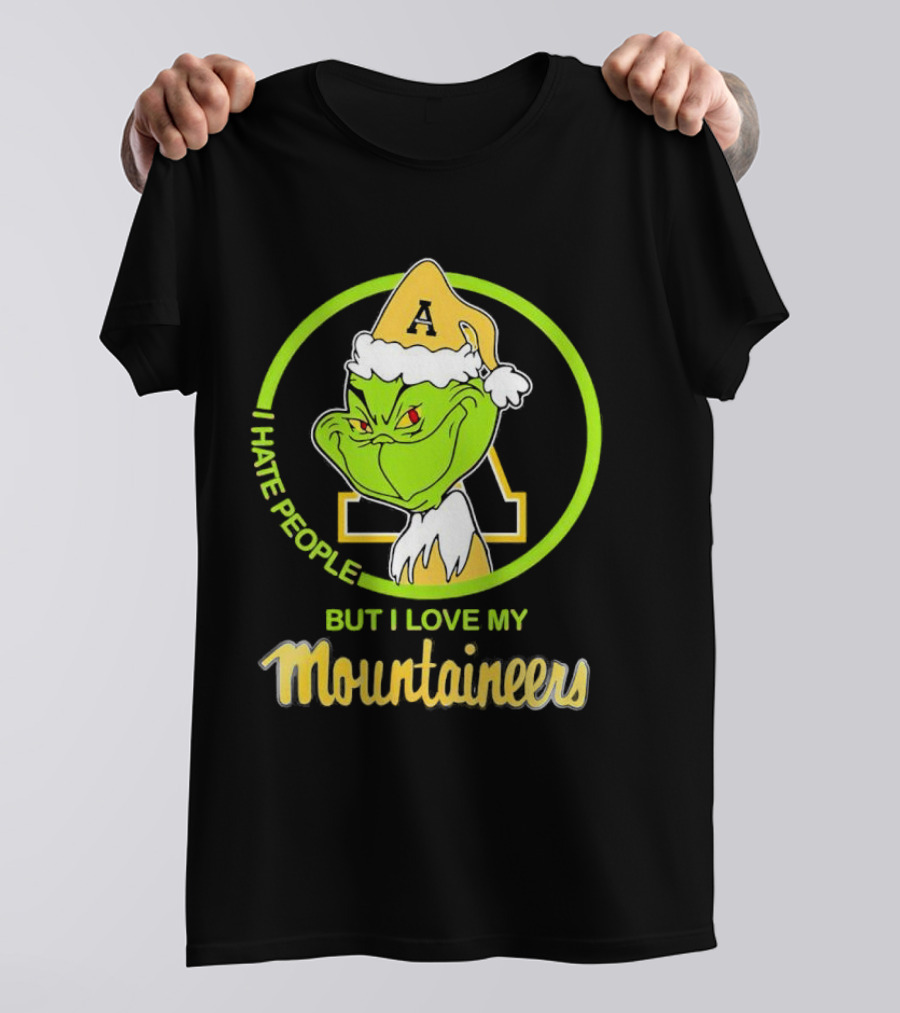 Grinch I Hate People But I Love My Appalachian State Mountaineers Christmas T-Shirt