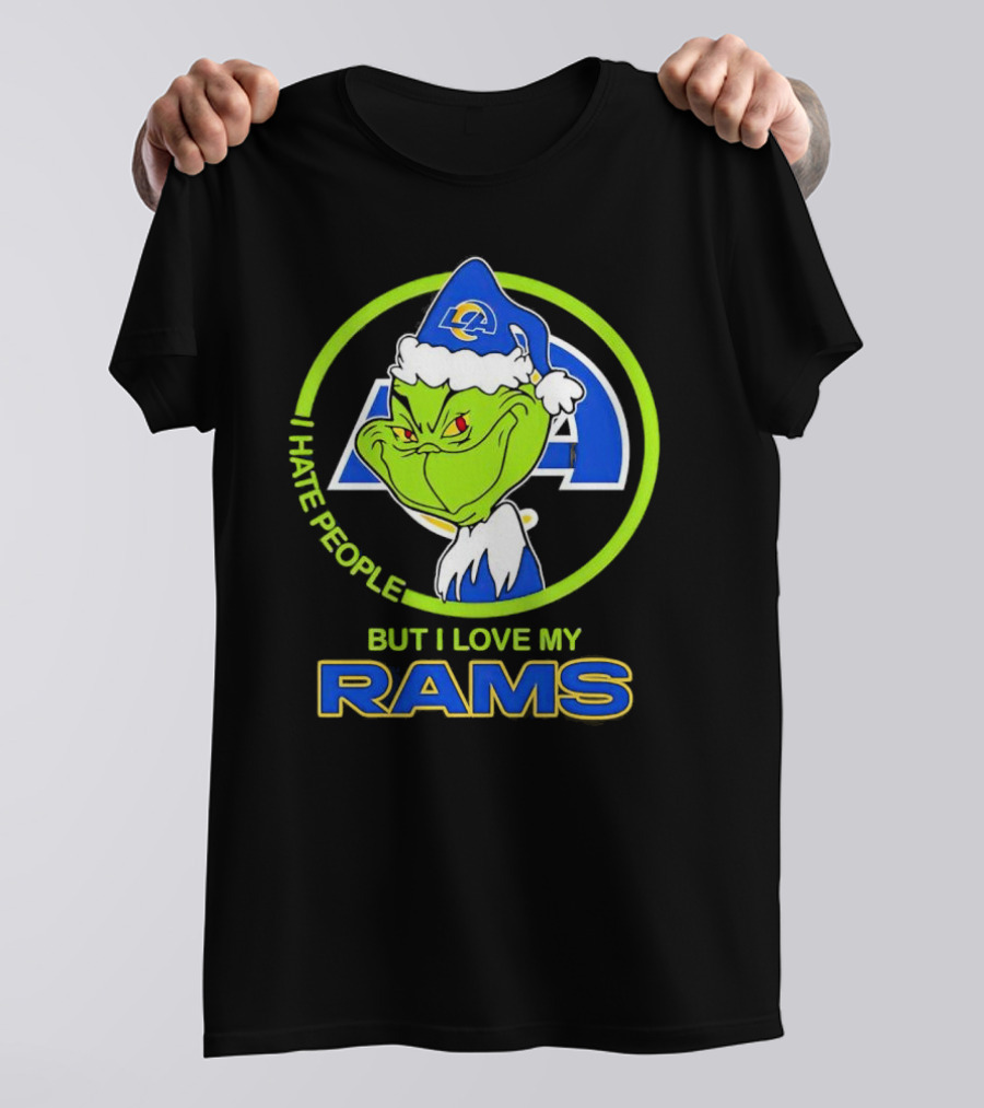 I Hate People But I Love My Los Angeles Rams Grinch T-Shirt