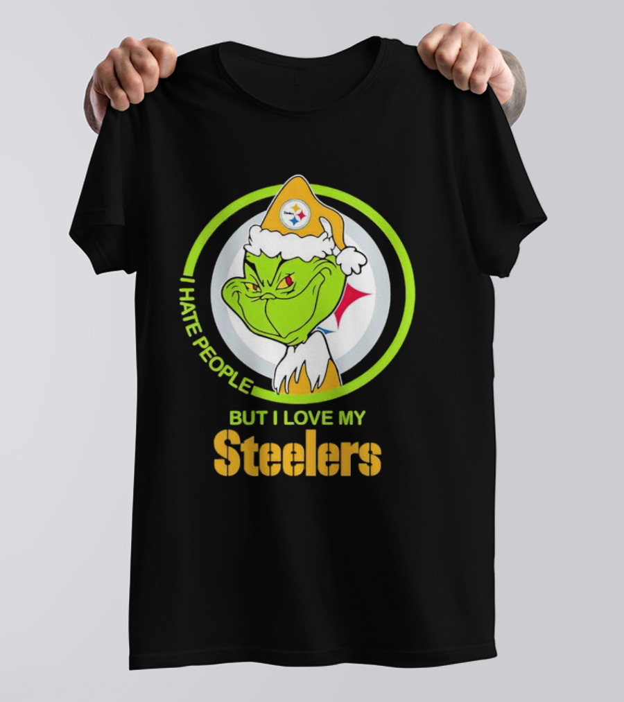 Grinch I Hate People But I Love My Steelers Pittsburgh T-Shirt