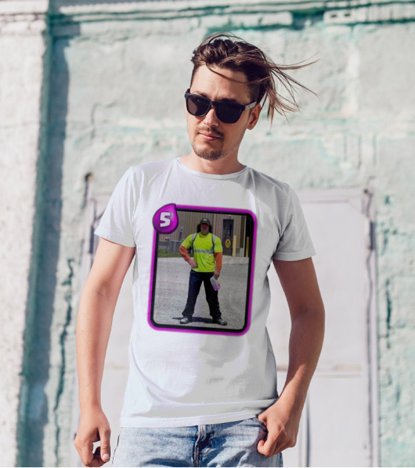 Sam Sulek Clash Royale Card Style Construction Worker T-Shirt