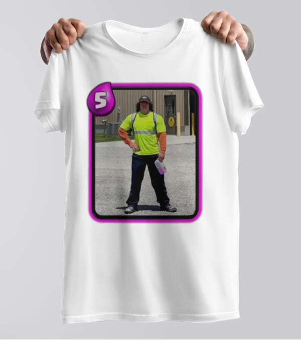 Sam Sulek Clash Royale Card Style Construction Worker T-Shirt