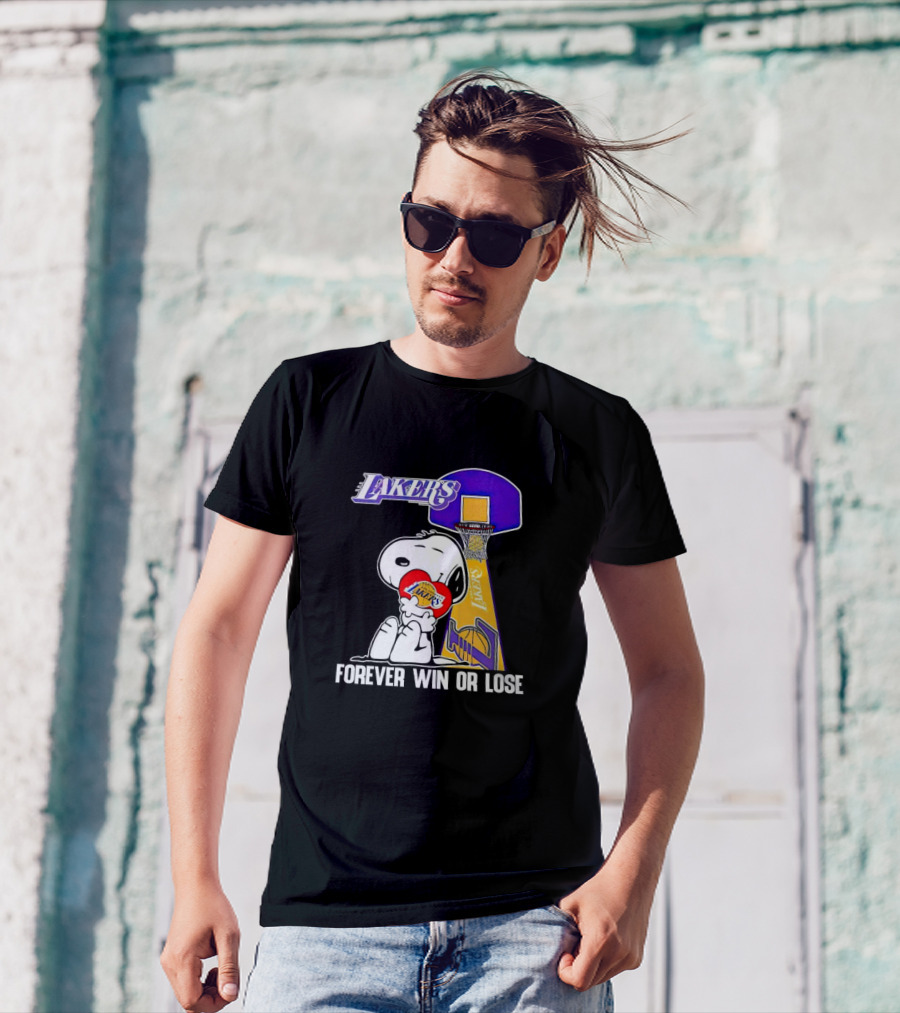 Snoopy Los Angeles Lakers Basketball Forever Win Or Lose T-Shirt
