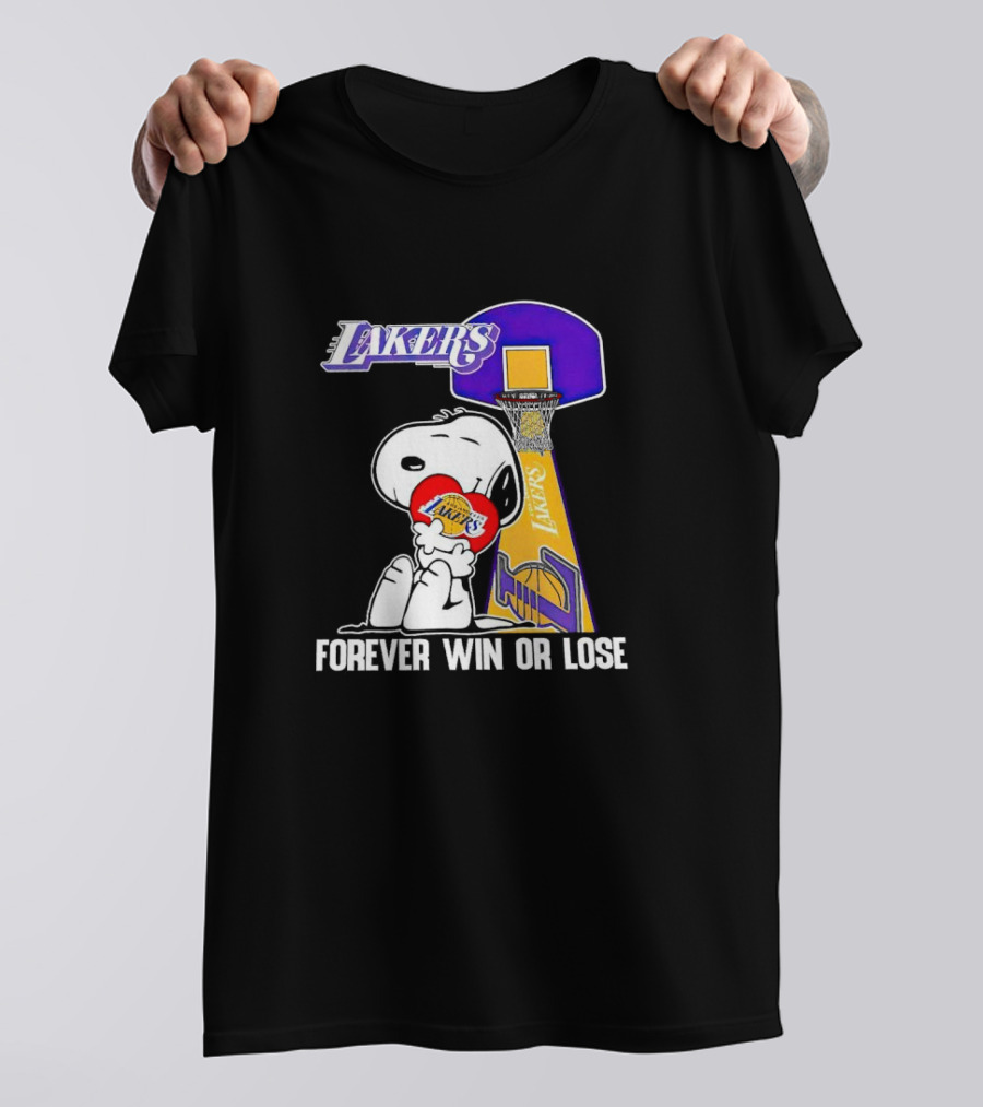 Snoopy Los Angeles Lakers Basketball Forever Win Or Lose T-Shirt