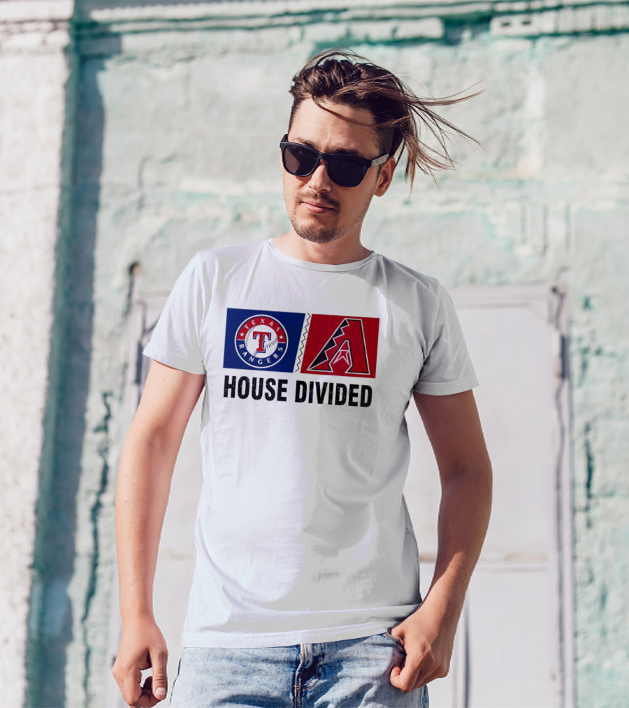 Texas Rangers Arizona Diamondbacks House Divided T-Shirt