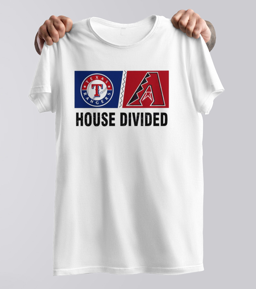Texas Rangers Arizona Diamondbacks House Divided T-Shirt