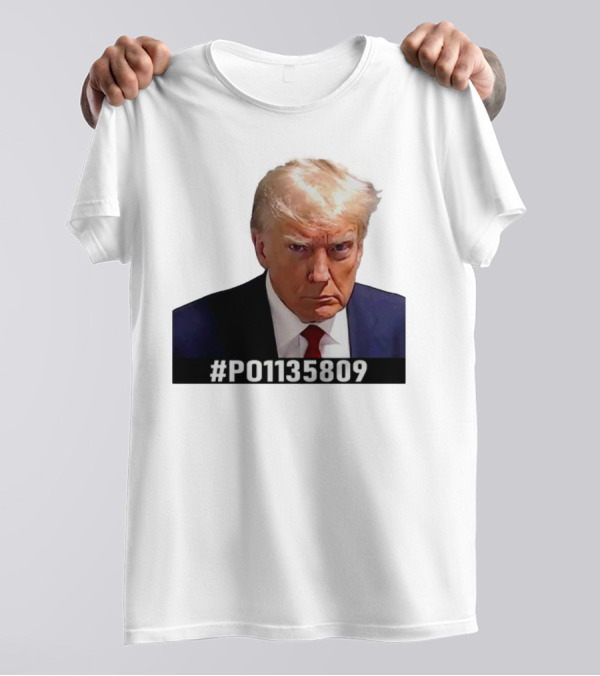 Donald Trump #P01135809 Surrender Mugshot T-Shirt