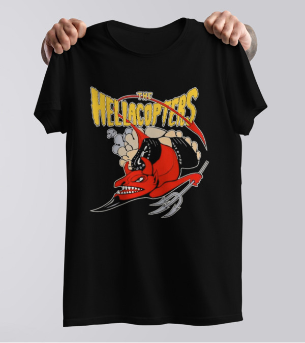 The Hellacopters Devil Stole The Beat Red Devil With Pitchfork And Wings T-Shirt