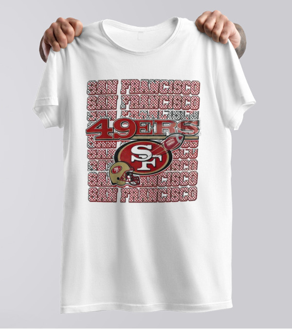 San Francisco 49ers Checkered Helmet T-Shirt