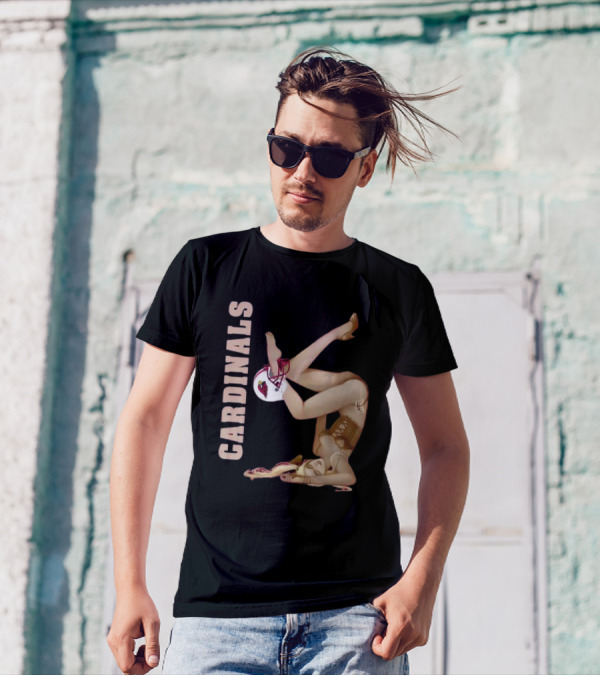 Cardinals Vintage Pin-Up Style Football T-Shirt