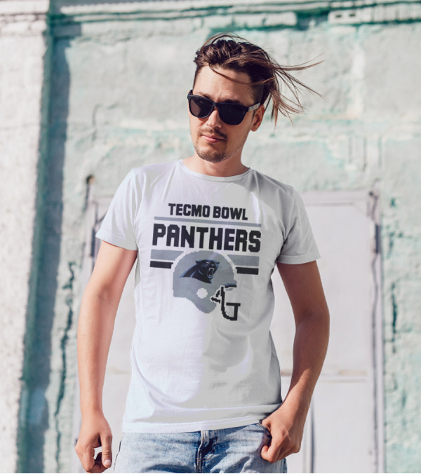 Tecmo Bowl Panthers Carolina Football Helmet T-Shirt