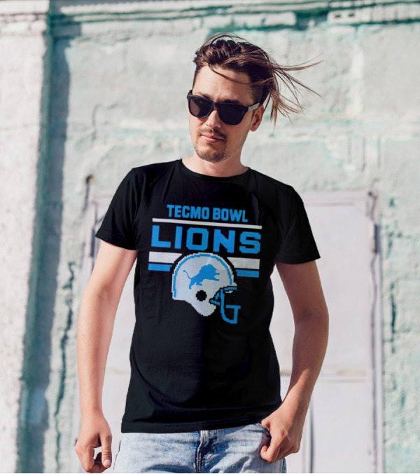 Tecmo Bowl Lions Helmet Detroit T-Shirt