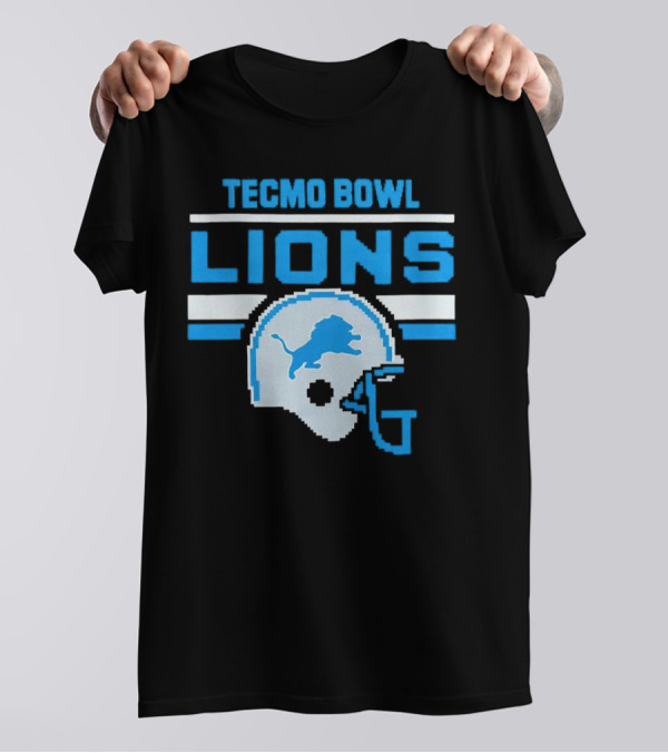 Tecmo Bowl Lions Helmet Detroit T-Shirt