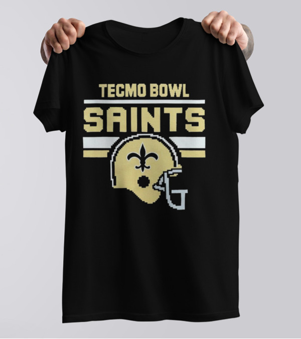 Tecmo Bowl Saints New Orleans Retro Football Helmet T-Shirt