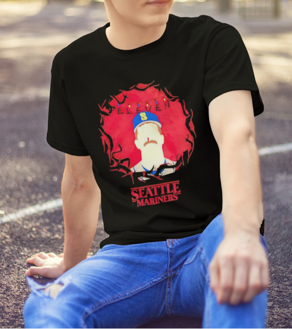 Eleven Stranger Things Style Seattle Mariners Baseball T-Shirt