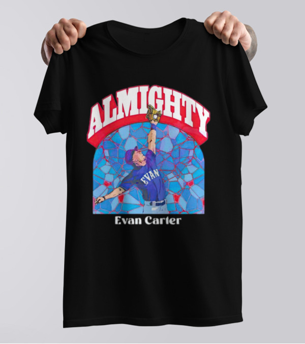 Evan Carter Almighty Baseball Texas T-Shirt