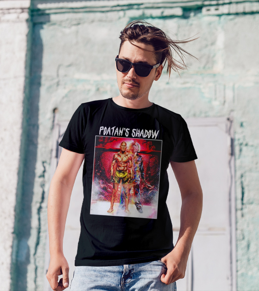 Poatan's Shadow Dual Persona Warrior In Fight Arena T-Shirt