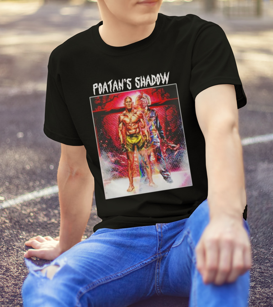 Poatan's Shadow Dual Persona Warrior In Fight Arena T-Shirt