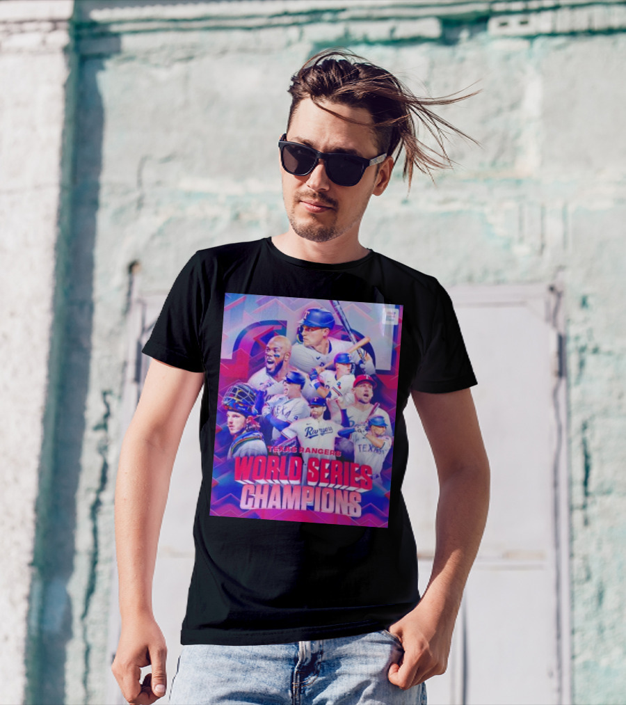 Texas Rangers World Series Champions ESPN Baseball Team Players T-Shirt