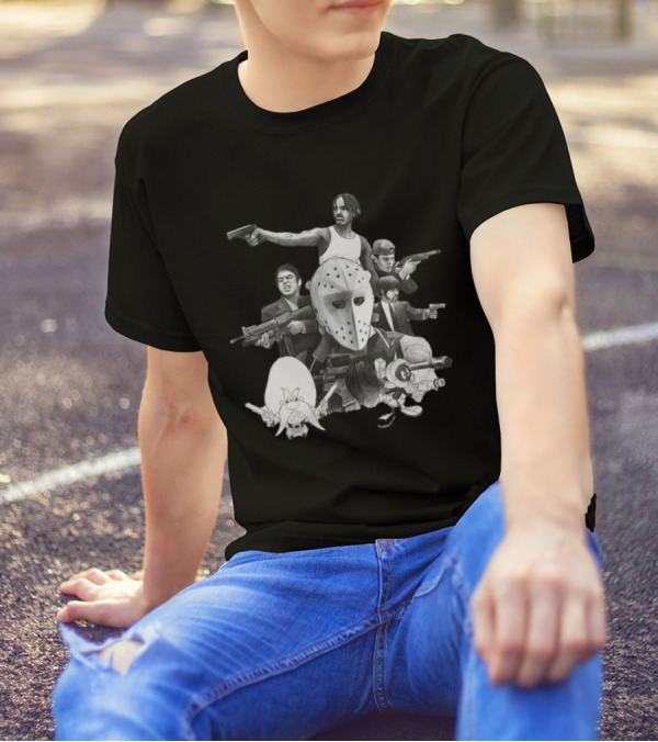 Trust Respect The Shooter Jason Mask Gangsters Anime Characters Gunmen T-Shirt