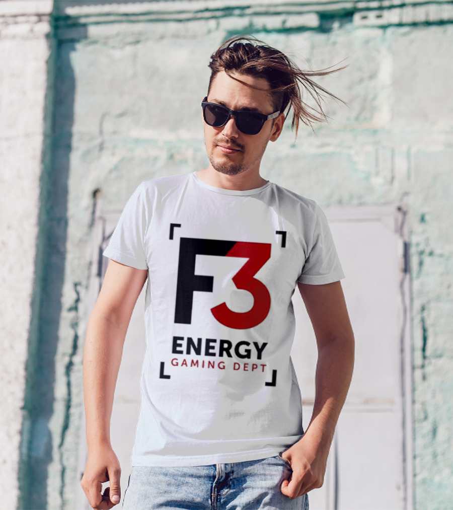F3 Energy Gaming Dept Bold Red And Black T-Shirt