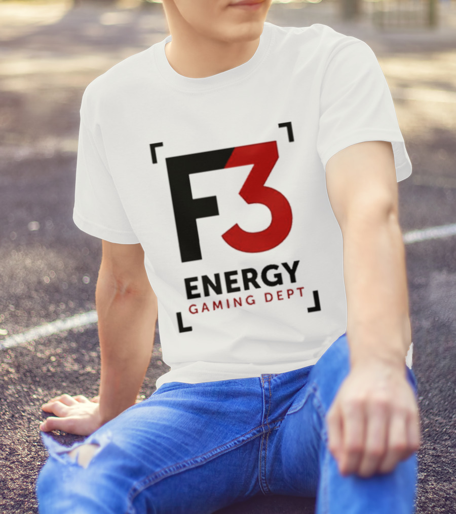 F3 Energy Gaming Dept Bold Red And Black T-Shirt