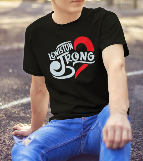 Lewiston Strong Heart Symbol Maine Resilience T-Shirt