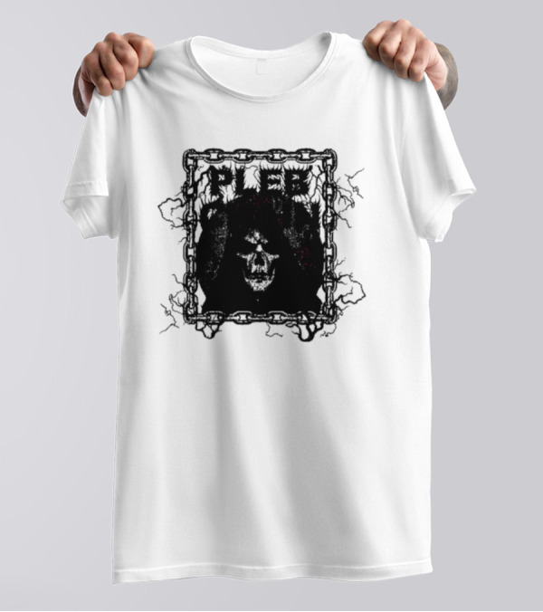 Plebchain Skull With Lightning And Chains T-Shirt