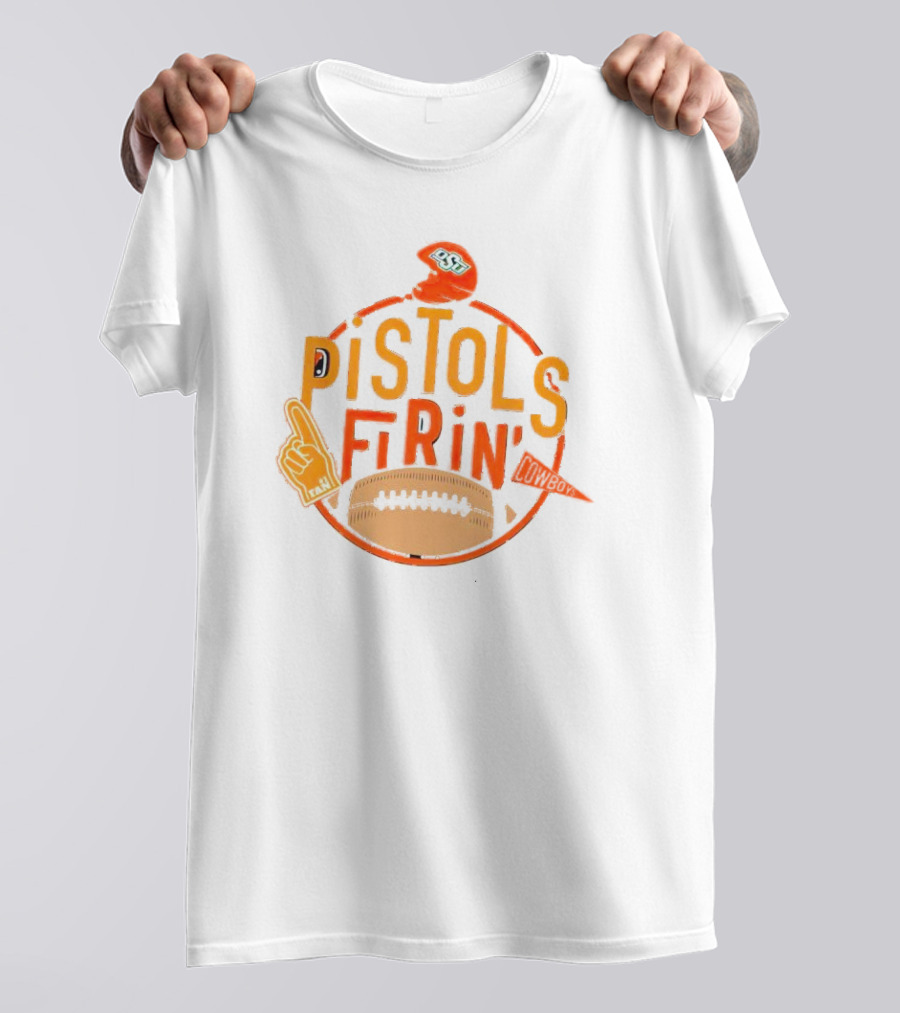 OSU Pistols Firin’ Foam Finger Helmet Cowboys Football T-Shirt