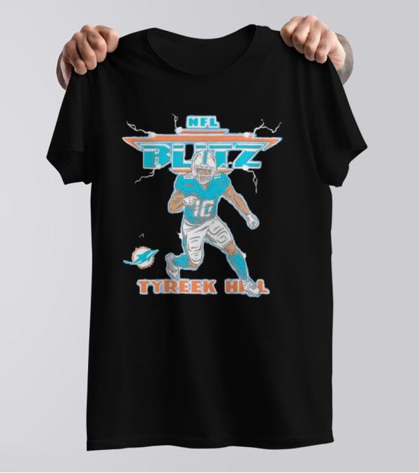 Tyreek Hill NFL Blitz Miami Dolphins Electric Football T-Shirt