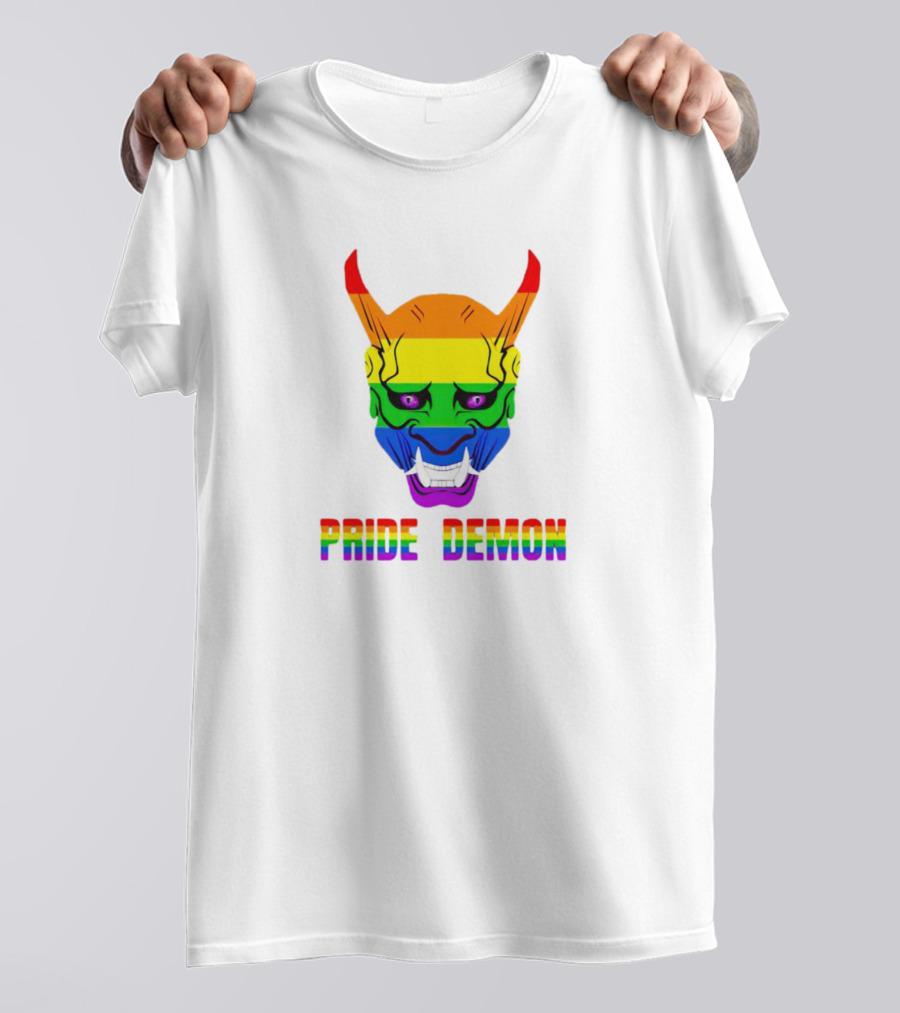 Pride Demon Rainbow Mask LGBT T-Shirt