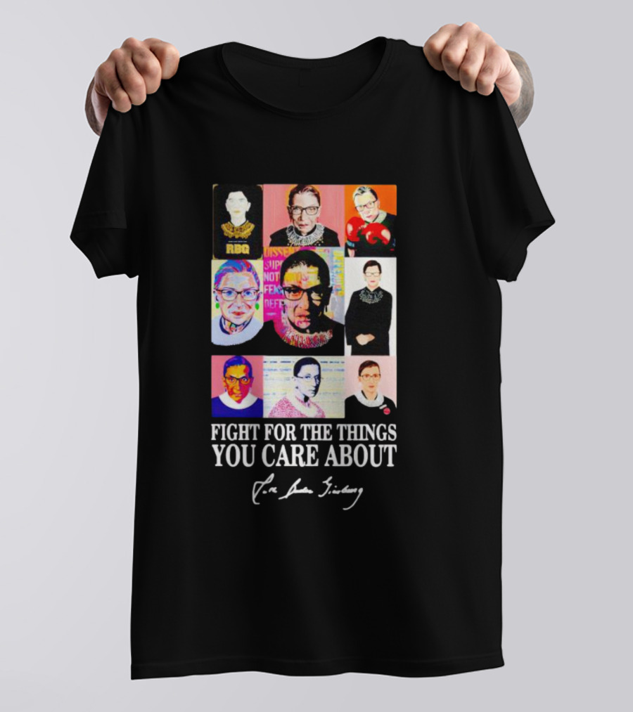 RBG Fight For The Things You Care About Pop Art Justice Collage T-Shirt