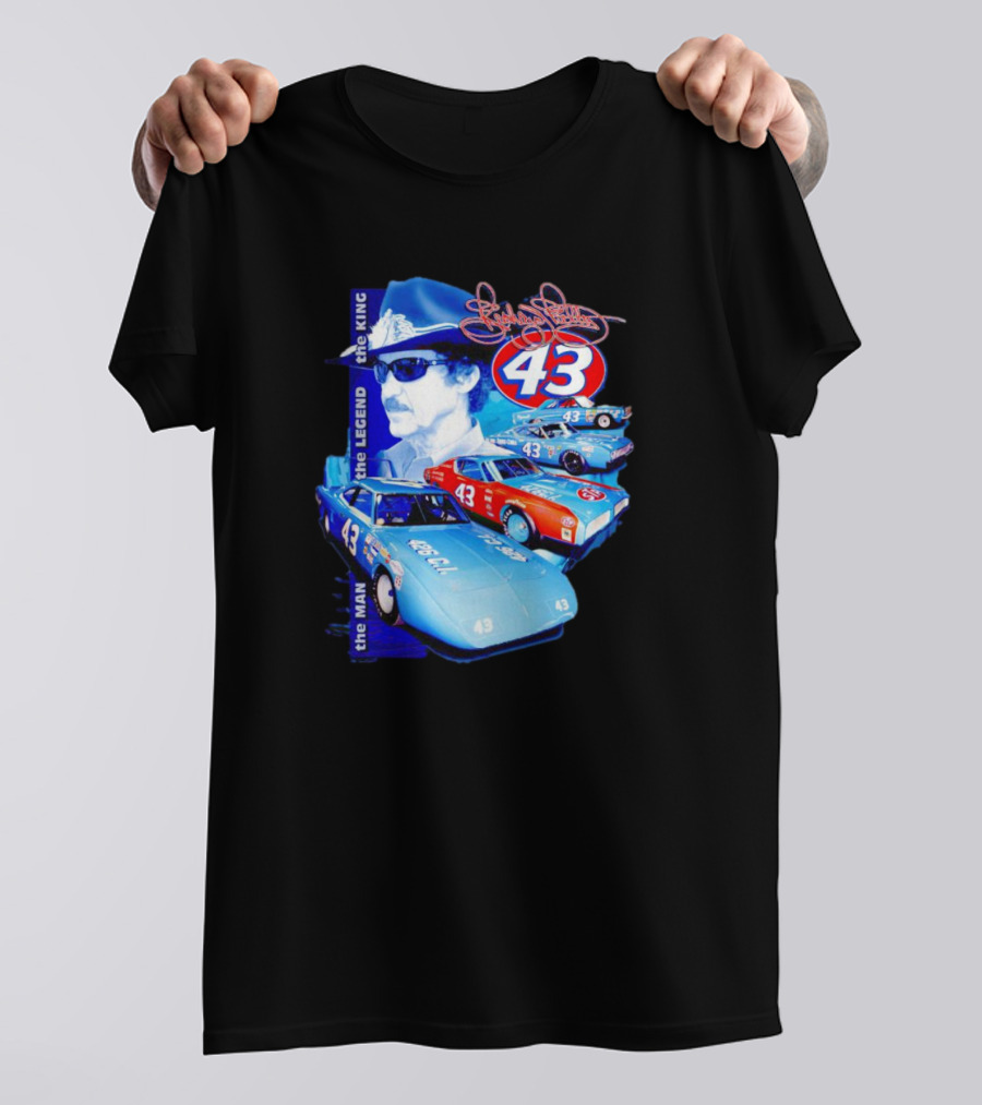 Richard Petty The Legend The King 43 Signature Racing Cars T-Shirt