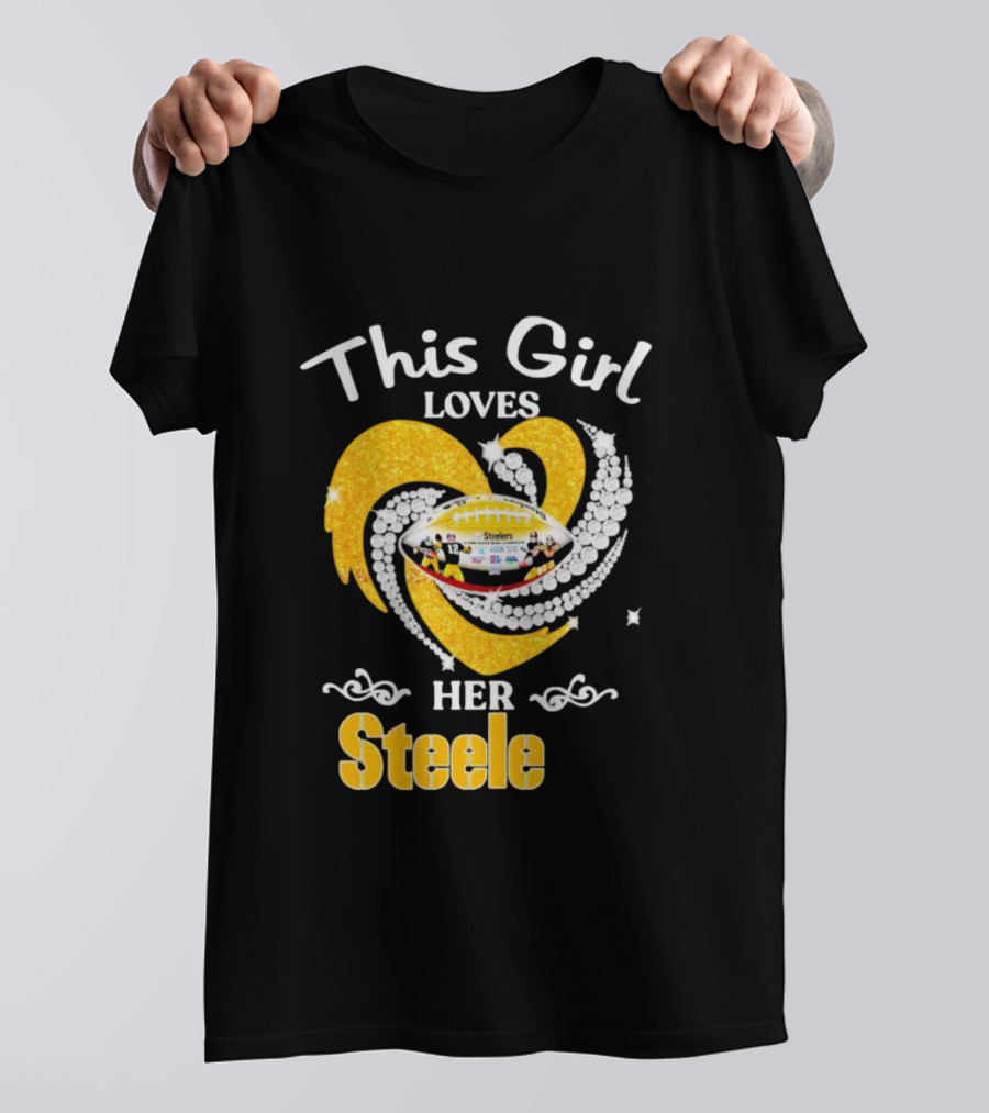 This Girl Loves Her Steelers Heart Football Fan Love T-Shirt