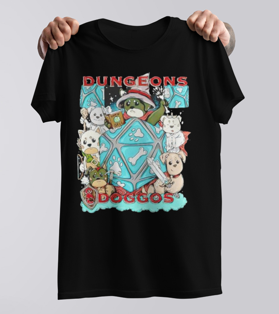 Dungeons Doggos Adventures With Magic Dice And Wizards T-Shirt