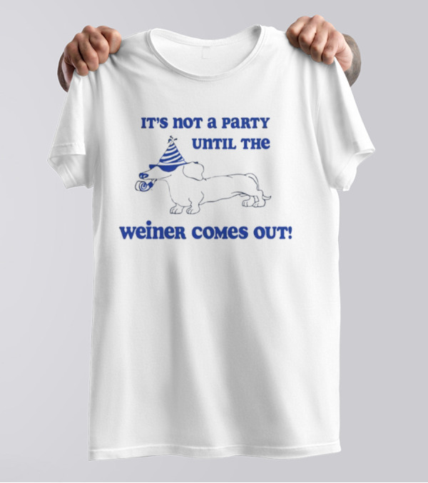 It's Not A Party Until The Weiner Comes Out Party Hat Drawing T-Shirt