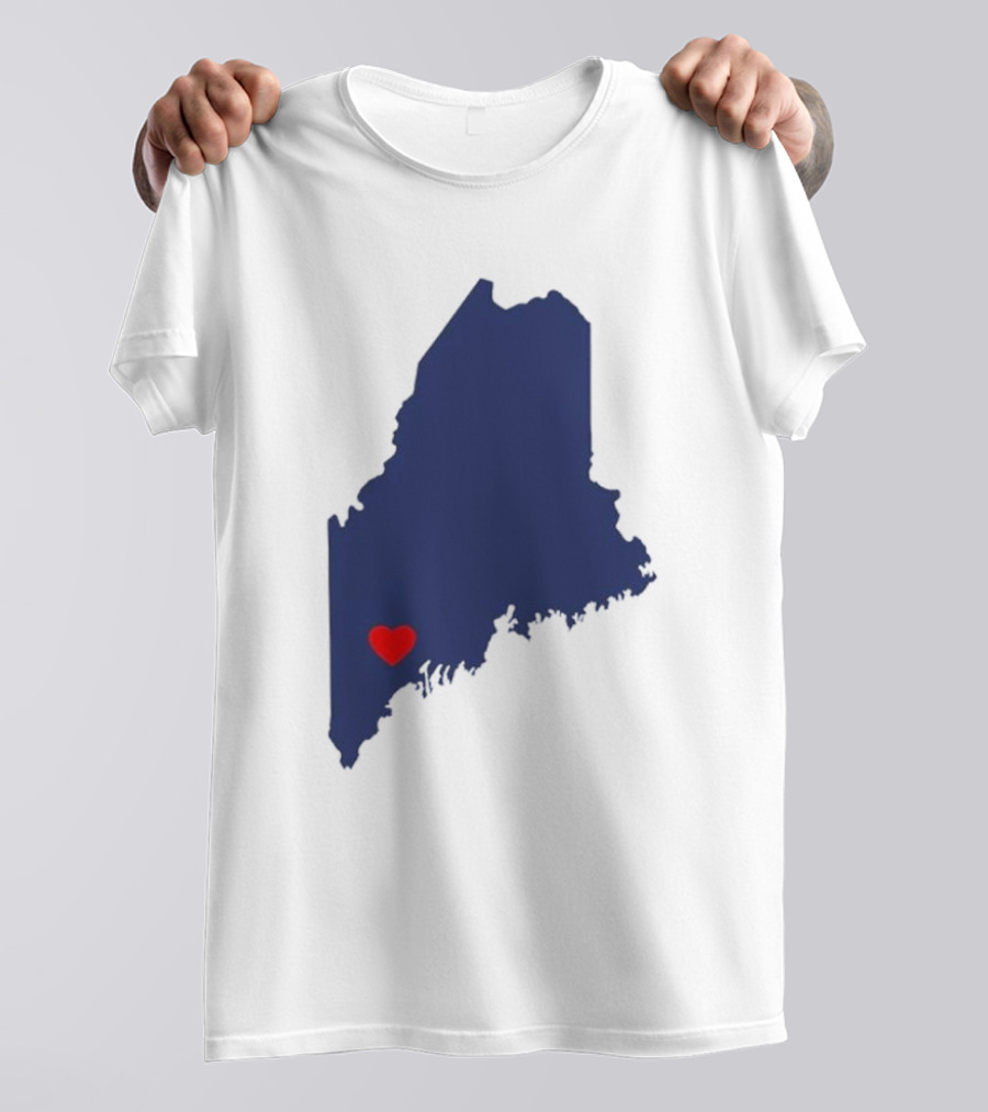 Lewiston Strong Heart Map Maine T-Shirt