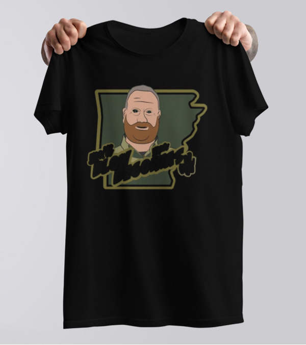 You'll Blow Your Begonias Off Arkansas Outline Cartoon Man T-Shirt