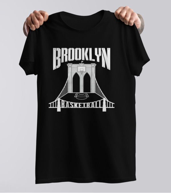 Brooklyn Bridge Basketball Court With Hoops T-Shirt