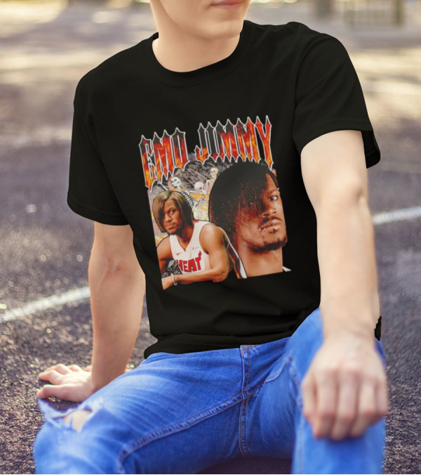 Emo Jimmy Butler Heat Skeleton Background T-Shirt