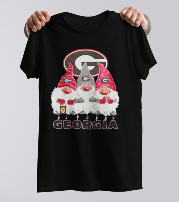 Georgia Bulldogs Christmas Gnome Trio T-Shirt
