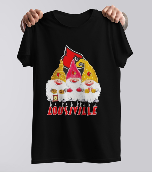 Louisville Cardinals Christmas Gnomies T-Shirt