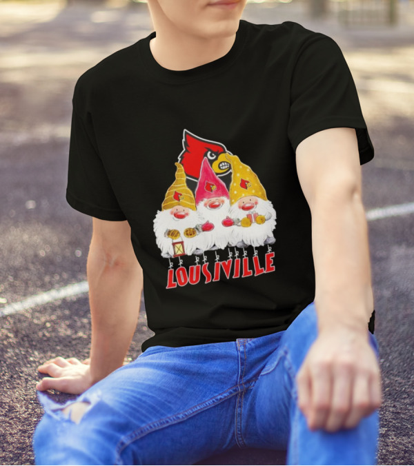 Louisville Cardinals Christmas Gnomies T-Shirt