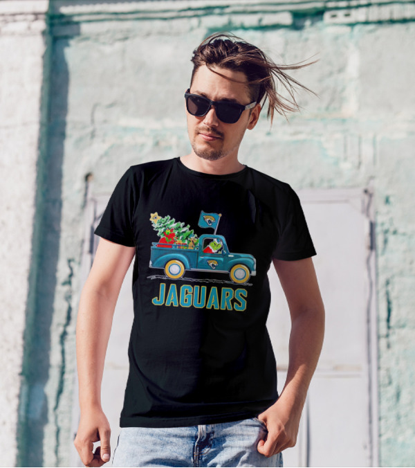 Grinch Christmas Truck Jacksonville Jaguars Holiday T-Shirt